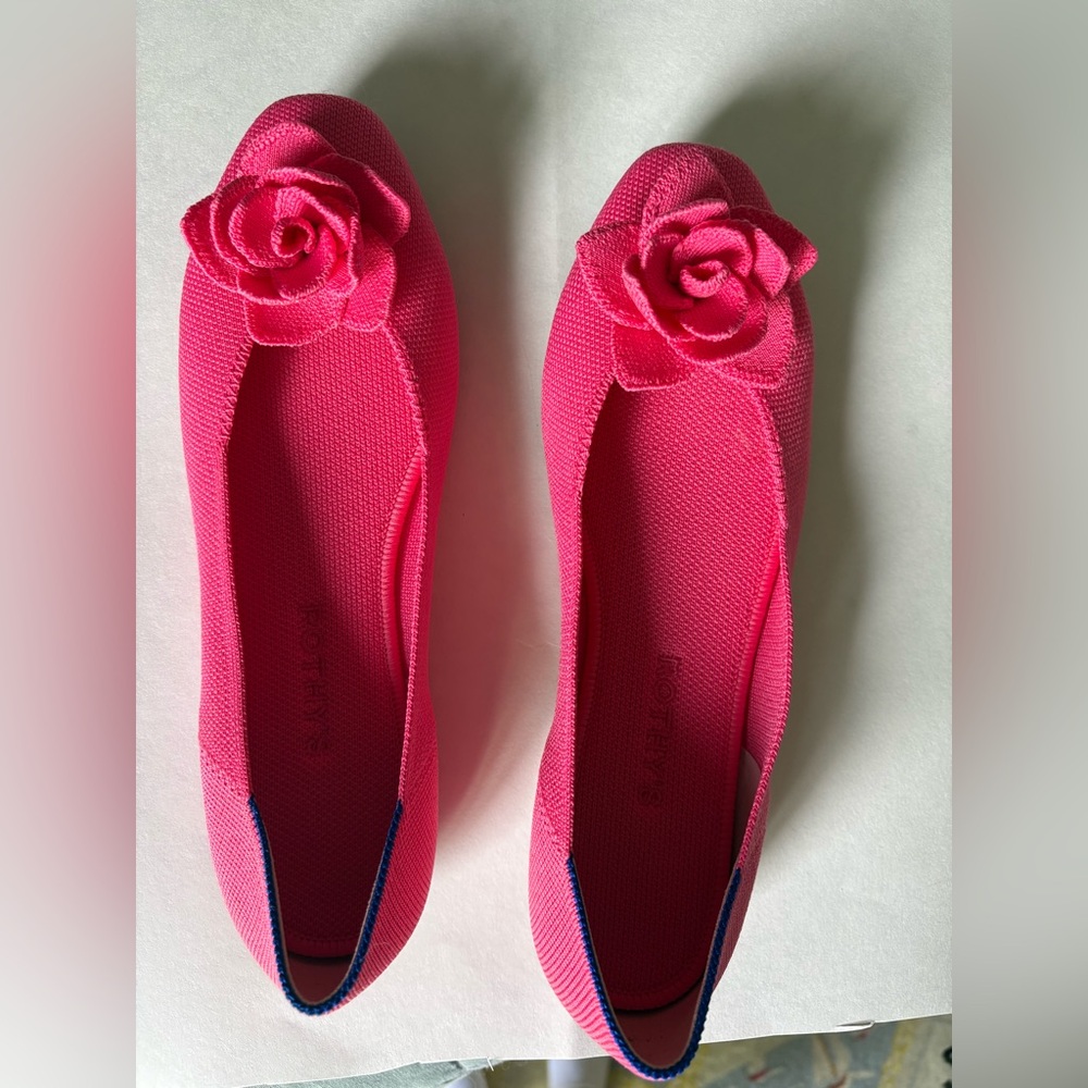 Rothy’s pink flower flat shoes